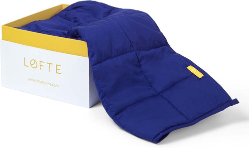 6.8kg Weighted Blanket Blue Cotton for Anxiety Relief & Better Sleep