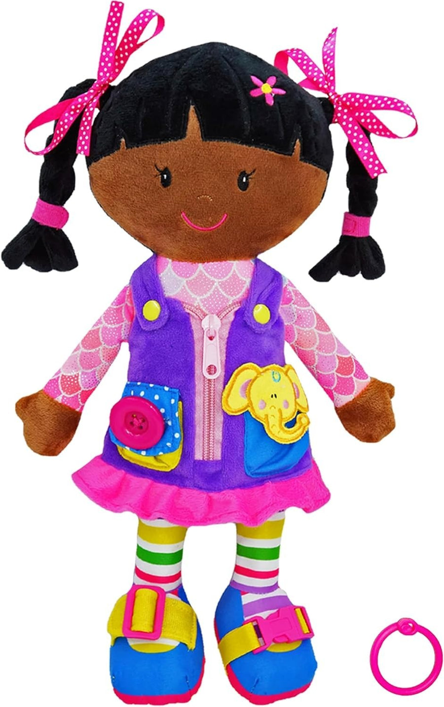 Montessori Toddler Plush Doll Learn to Dress Buckles Zips 15.5”