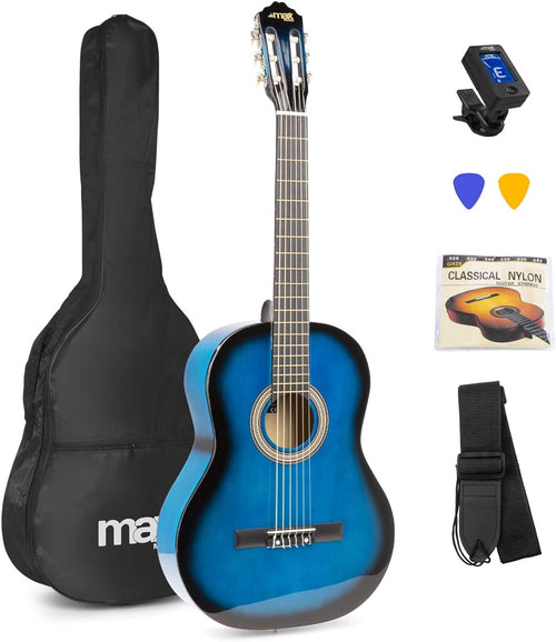 Full Size Blue Acoustic Guitar Starter Kit w/ Bag Tuner Lessons