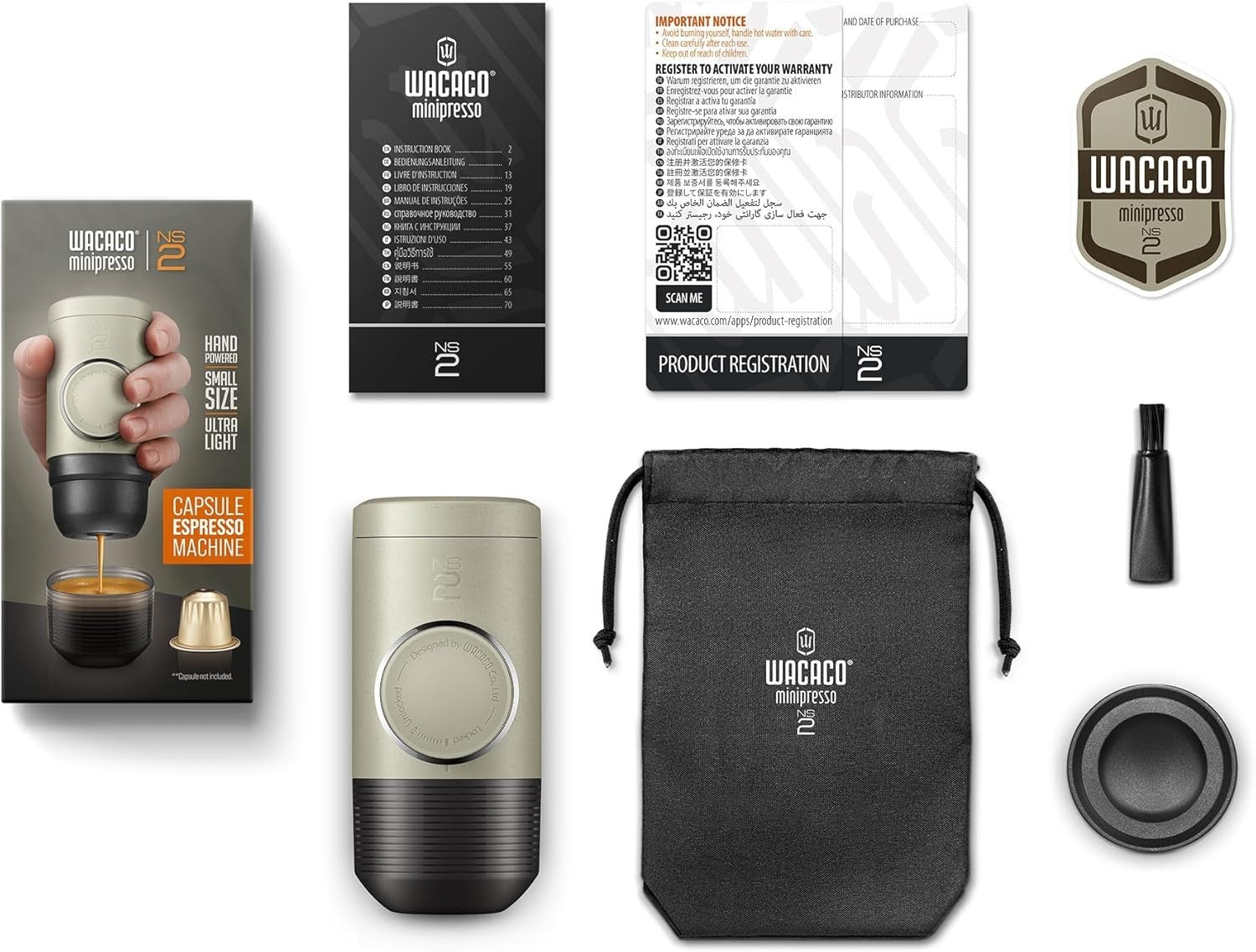 Portable Espresso Maker 18 Bar Pressure Travel Coffee Machine for Capsules