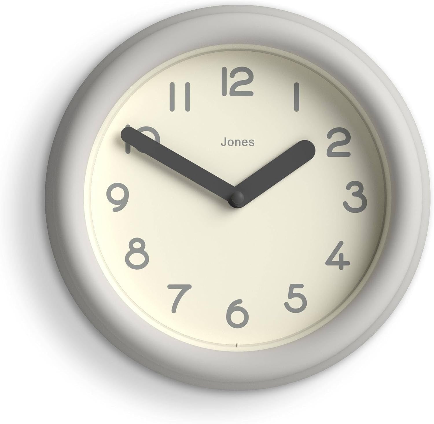Small Modern Wall Clock 22cm Grey Silent Quartz Round Minimalist Home Decor