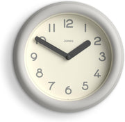 Small Modern Wall Clock 22cm Grey Silent Quartz Round Minimalist Home Decor