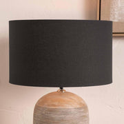 Dark Grey Drum Lampshade 45cm Cotton Cylinder Lined Table Floor Lamps