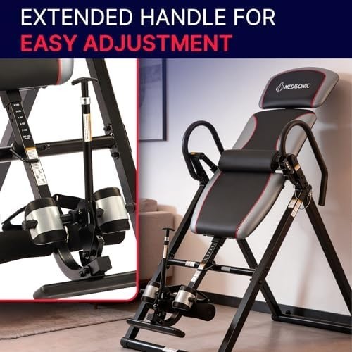 Deluxe Inversion Table Adjustable Lumbar Pad Back Pain Relief 300lb