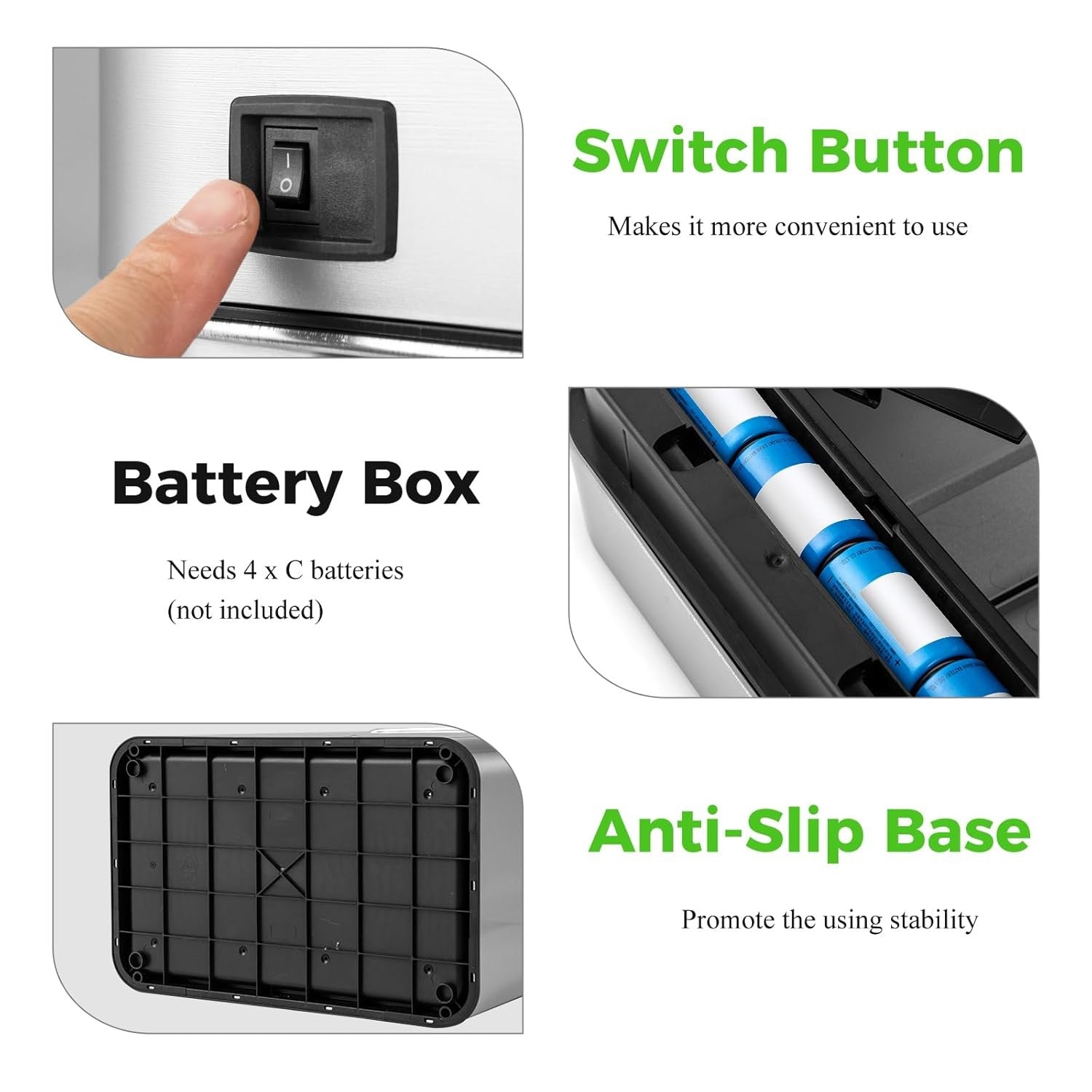 50L Automatic Touchless Kitchen Bin Motion Sensor Silver