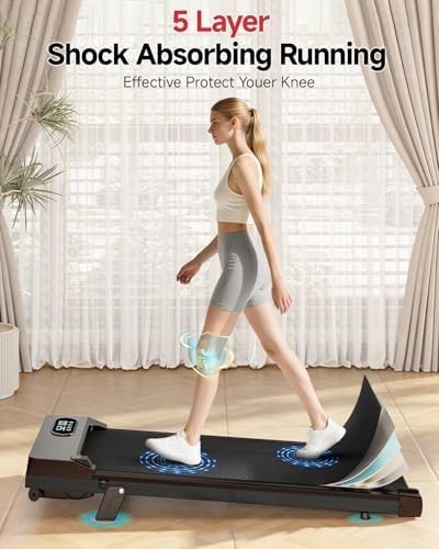 Compact Under Desk Walking Pad Treadmill 8 km/h Incline Remote