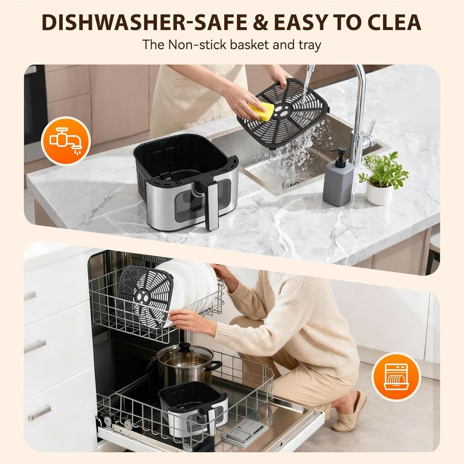 8L 1700W Digital Air Fryer With Window 9in1 Touchscreen Extra Crisp