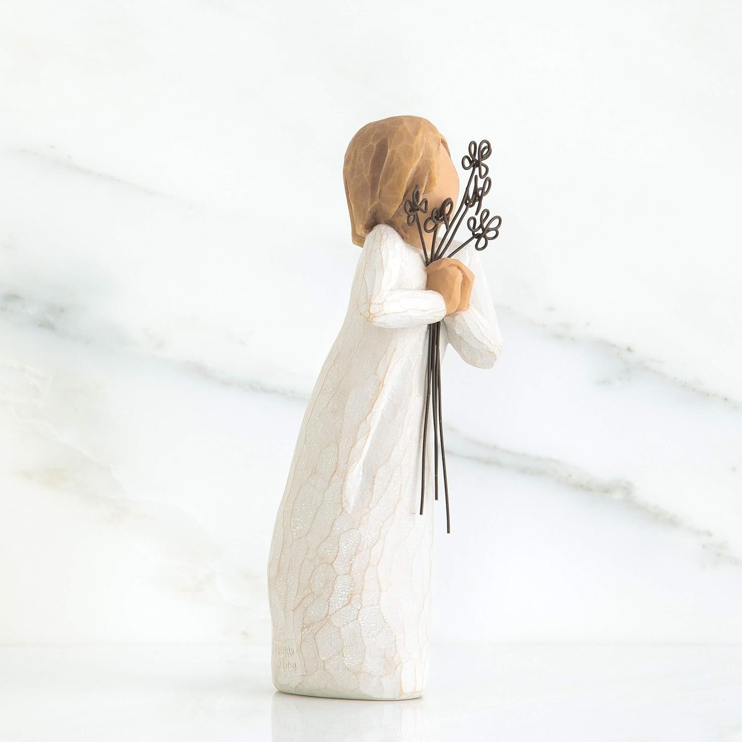 Elegant Resin Friendship Figurine 5.5in Hand-Carved Sentiment Gift Decor