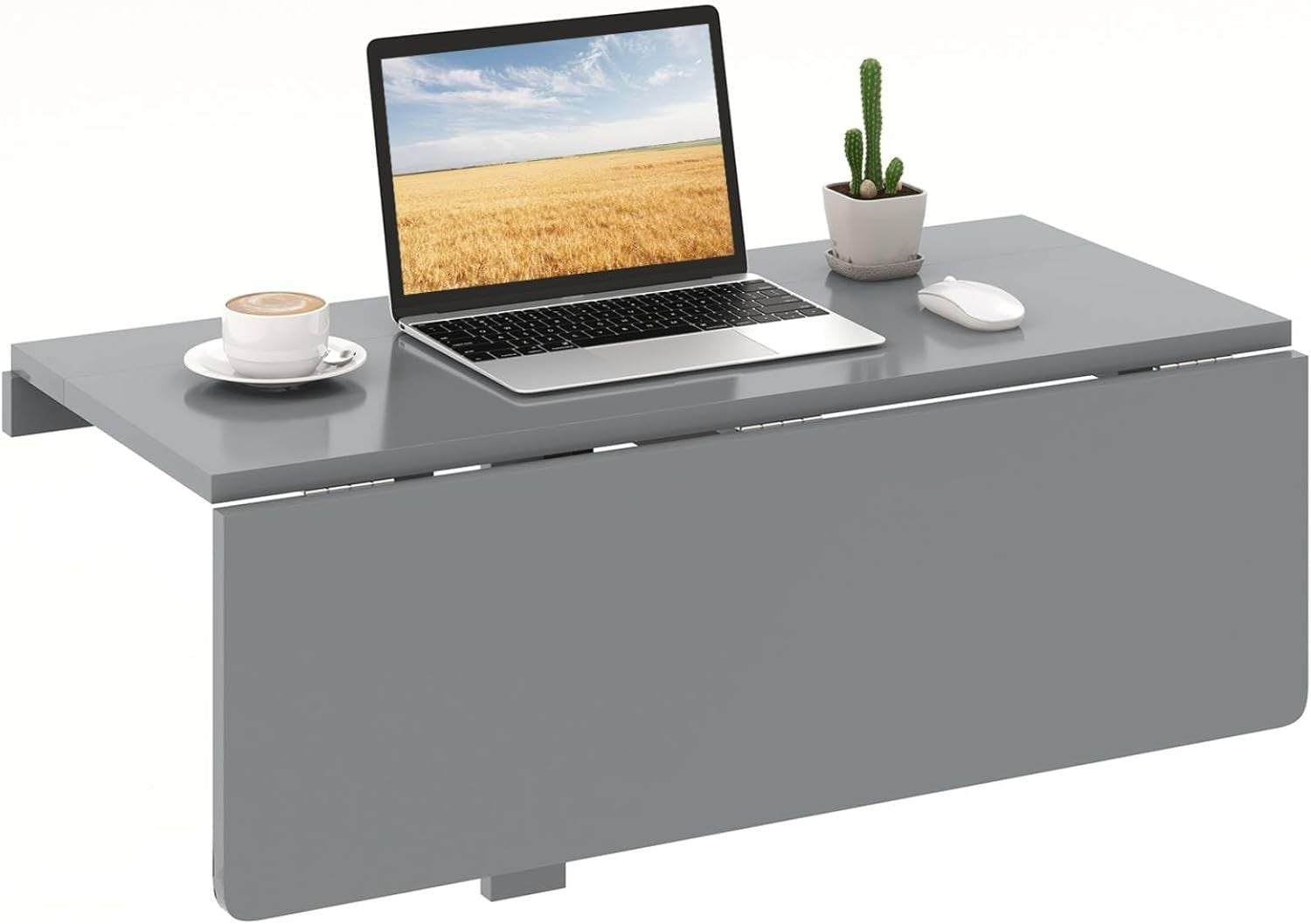 Wall Mounted Folding Desk Drop Leaf Laptop Table Space Saving Home Office