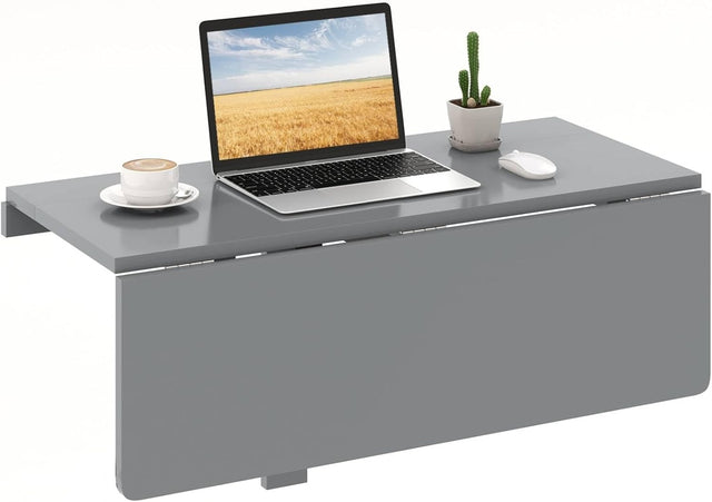 Wall Mounted Folding Desk Drop Leaf Laptop Table Space Saving Home Office