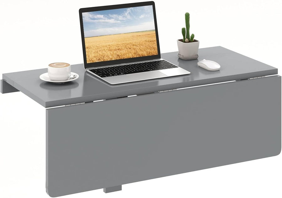 Wall Mounted Folding Desk Drop Leaf Laptop Table Space Saving Home Office