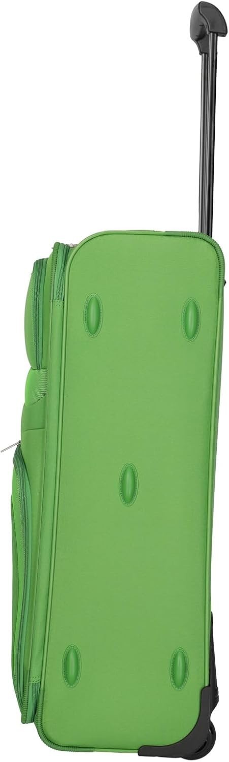 Large Soft Shell Travel Suitcase 2 Wheel Trolley 73cm 80L Green
