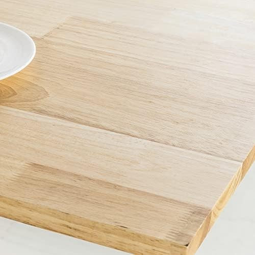 Folding Dining Table with 5 Storage Shelves Rubber Wood Kitchen Table
