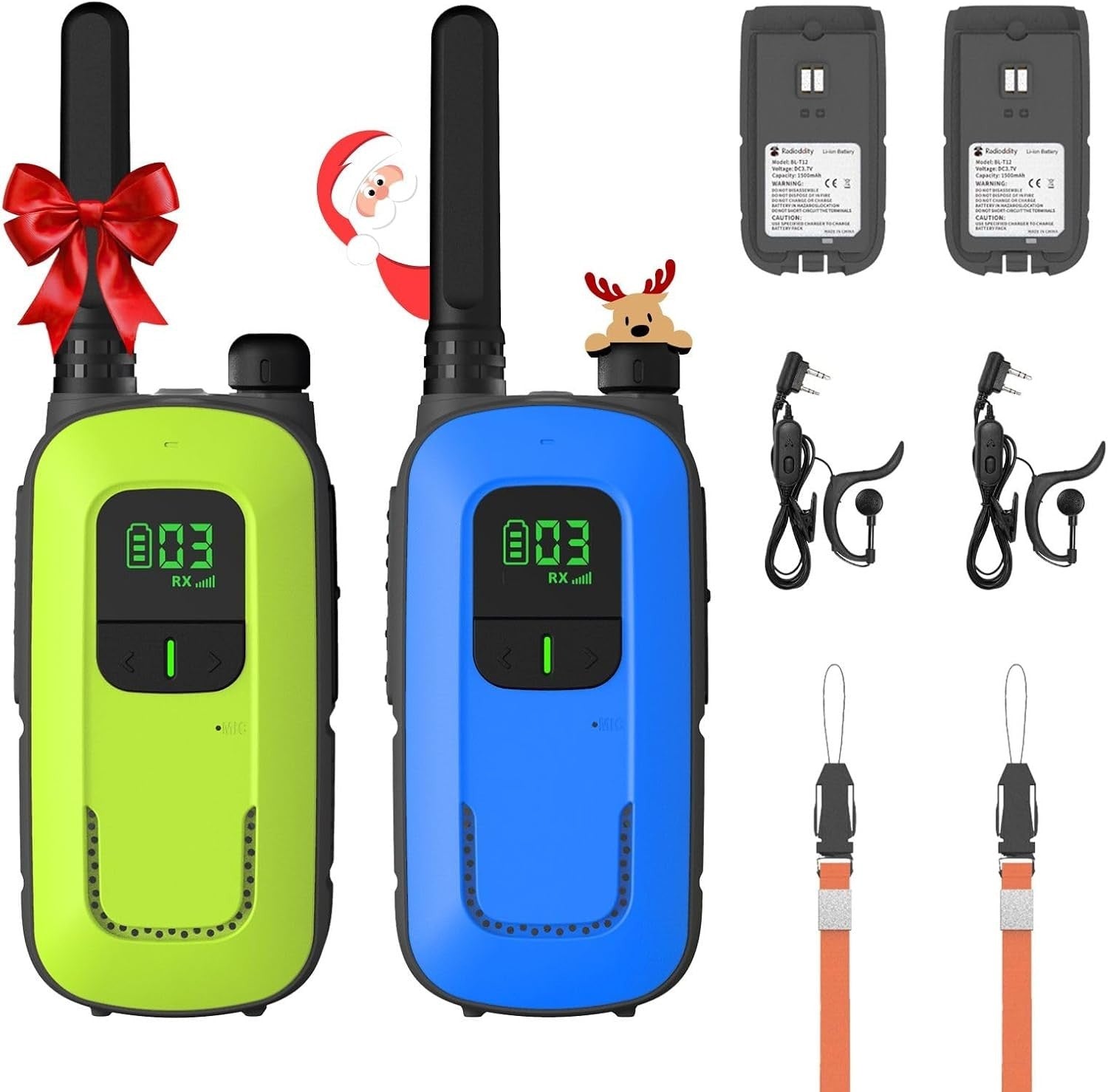 Rechargeable Walkie Talkies Kids Adults PMR446 Long Range VOX 2 Pack