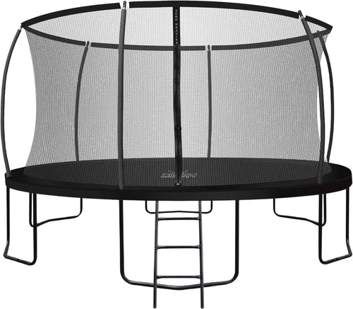 14FT Extra Large Garden Trampoline Safety Enclosure Ladder Heavy Duty