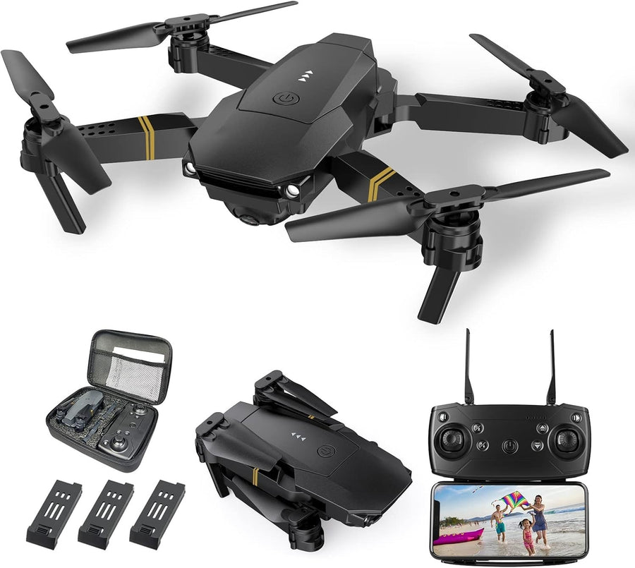 Foldable 4K HD Camera Drone with 3 Batteries, Altitude Hold & 3D Flip