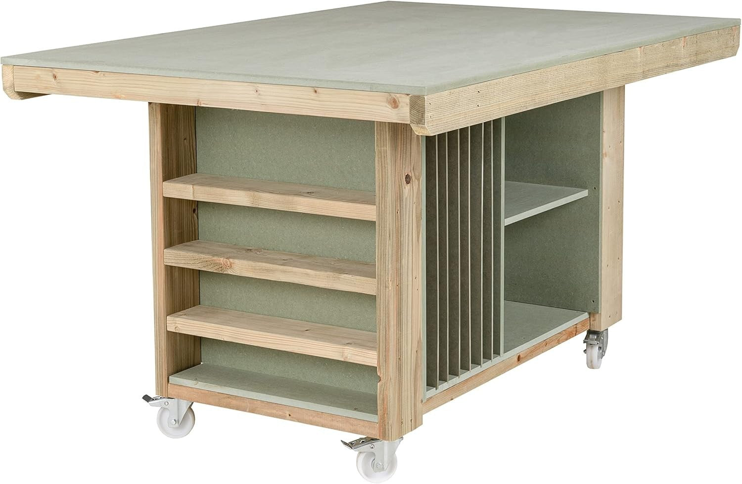 Heavy-Duty Art & Craft Workbench – 18mm Moisture-Resistant Top & Storage Shelves