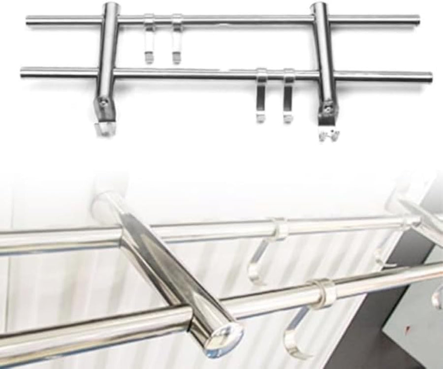 Double Stainless Steel Towel Rail Radiator 50cm Heated Clothes Dryer
