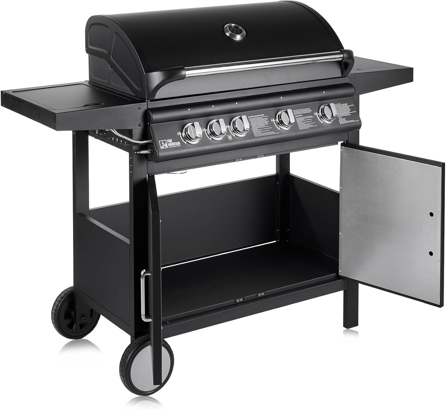 5 Burner Gas BBQ Grill with Side Burner | Built-in Thermometer