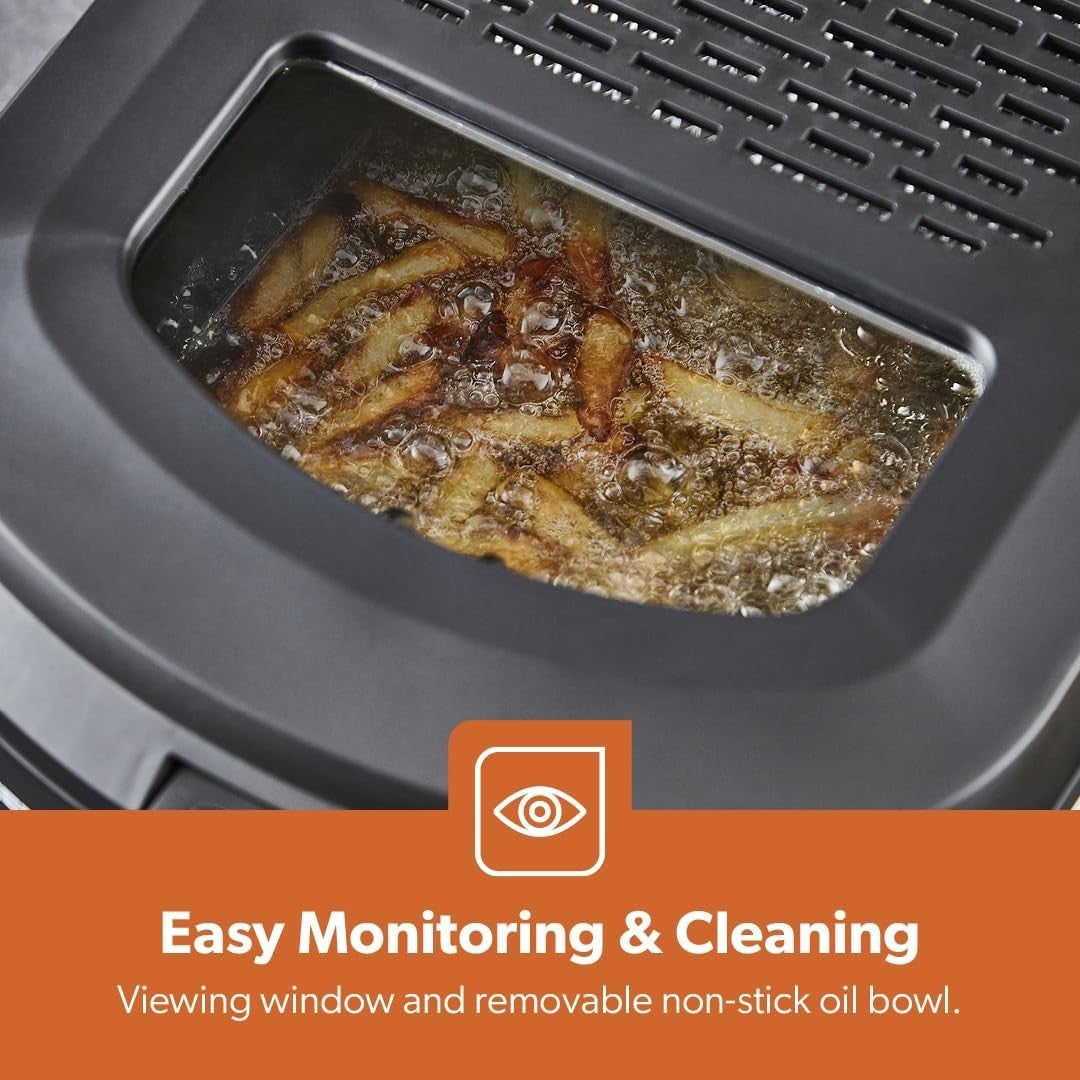 3L Deep Fat Fryer 2180W Adjustable Thermostat Viewing Window Easy Clean