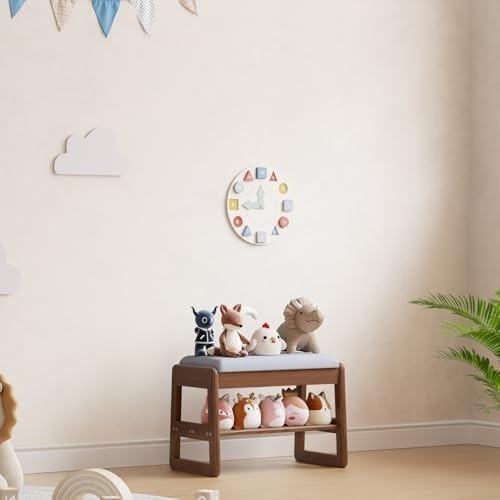 Small 2-Tier Shoe Bench with Flip-Top Storage Cushion Seat – Entryway