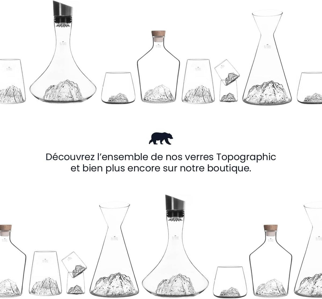 1.8L Crystal Wine Decanter with Mountain Base & 3-in-1 Aerator Stopper