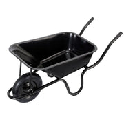 85L 1-Wheel Metal Wheelbarrow – Black – Heavy Duty Tray w/ Pneumatic Tyre 150kg