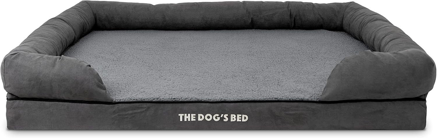 XXL Orthopedic Dog Bed Plush Memory Foam 131x100cm Grey