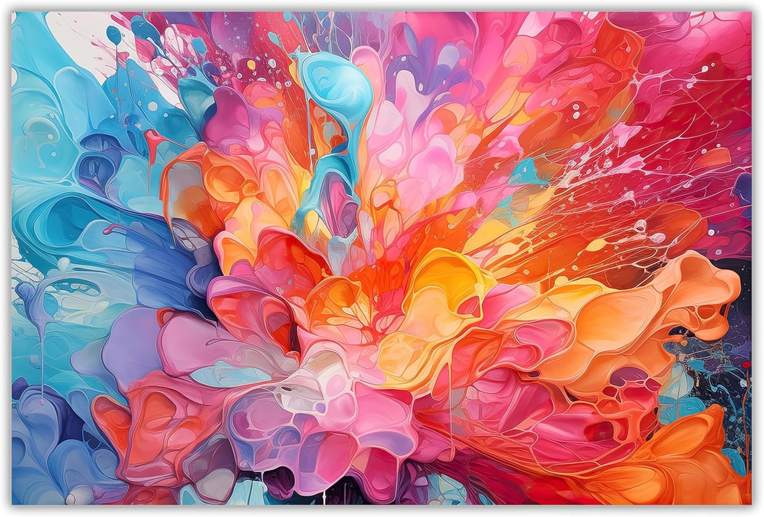 Extra Large Abstract Canvas Wall Art Colourful Print 102x77cm