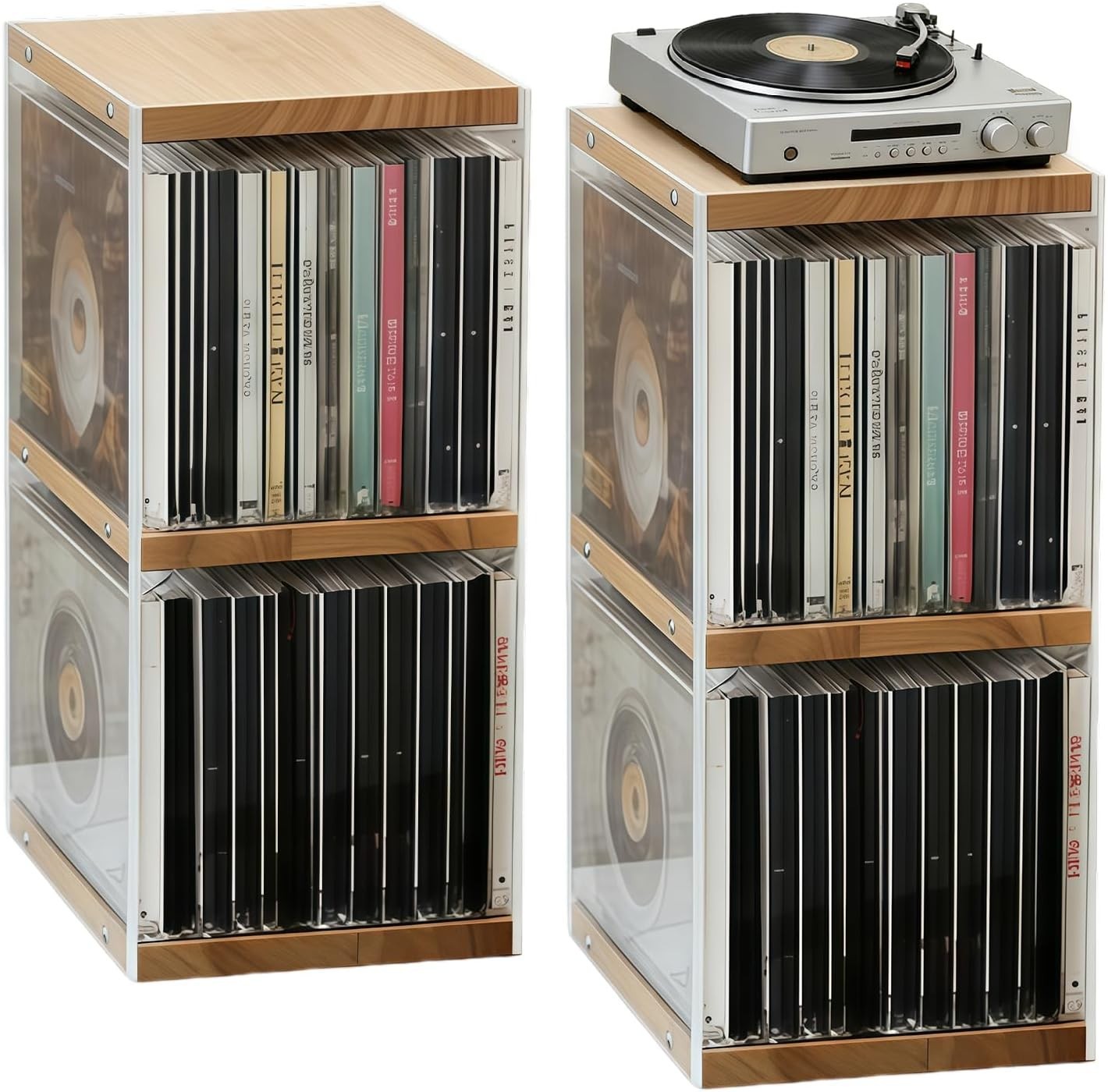 2 Pack CD DVD Storage Rack Desktop Organizer Holds 260 Discs Acrylic