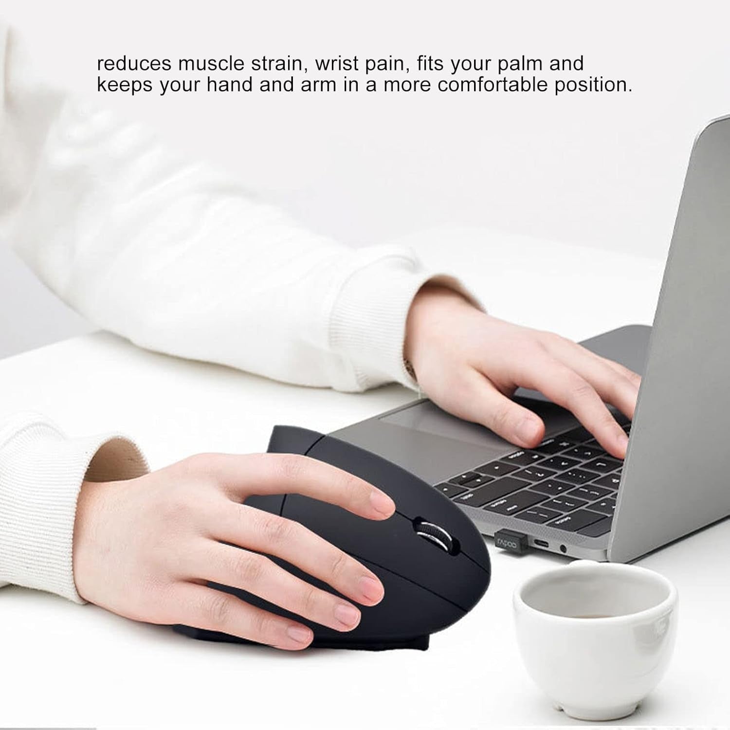 Vertical Ergonomic Wireless Mouse 2.4G Adjustable DPI Gaming Office