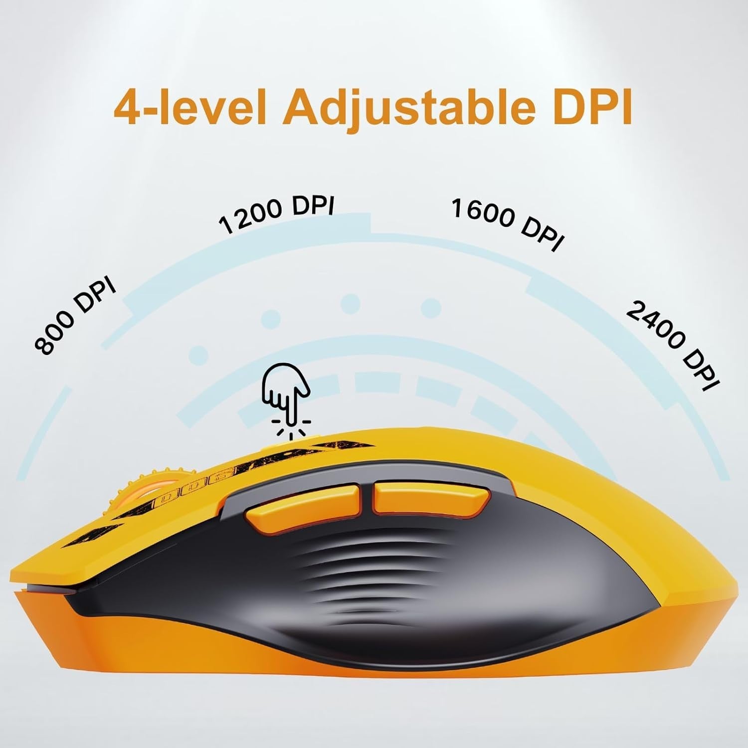 Rechargeable Wireless Mouse Battery Display Adjustable DPI USB Laptop PC