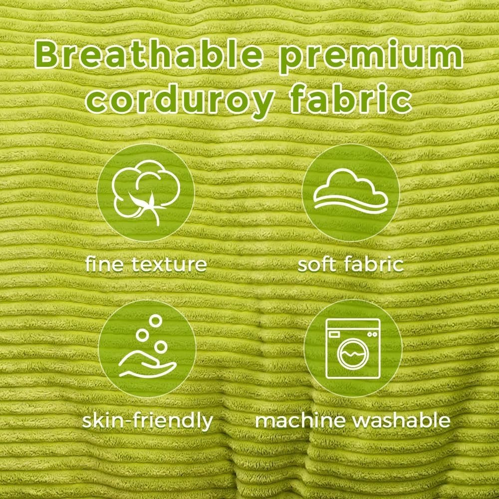 Convertible Bean Bag Sofa Bed Double Chair Lounger Corduroy Green