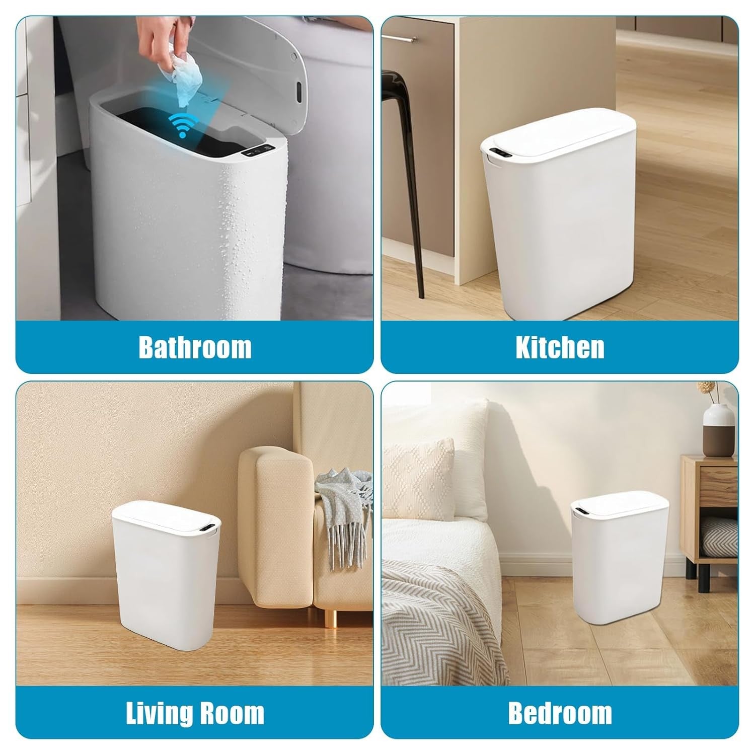 25L Sensor Kitchen Bin Automatic Touchless Motion Lid White