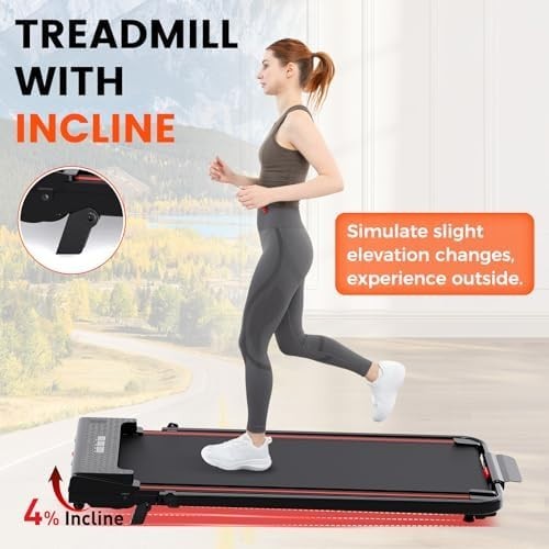 Foldable Under Desk Treadmill 12KM/H Incline LED Remote Black