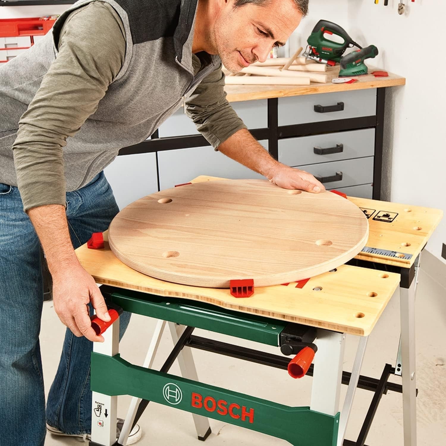 PWB 600 Folding Workbench Bamboo Top 200kg Portable Clamping Table