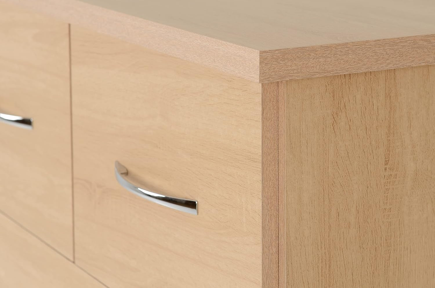 Sonoma Oak 5 Drawer Chest of Drawers Tall Slim Bedroom Storage Cabinet