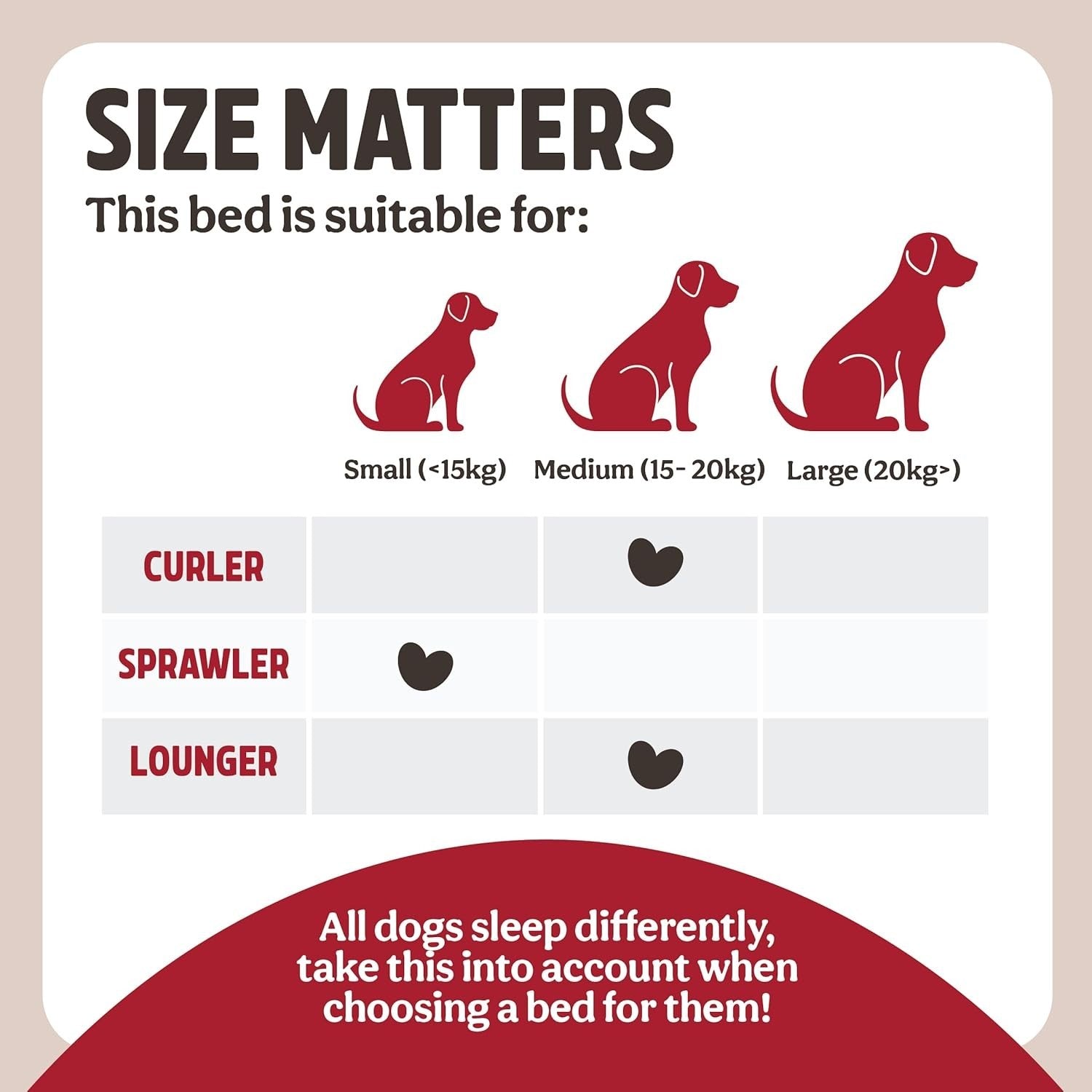 Medium Square Dog Bed 61x46x20cm Durable Cord