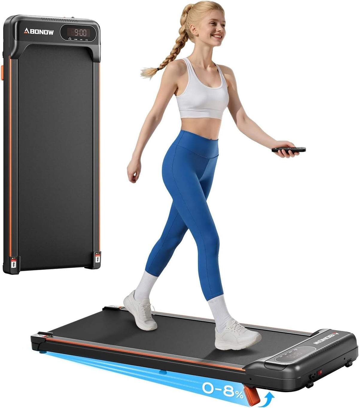 Under Desk Walking Treadmill 8% Incline 1-6 Km/H Home Office