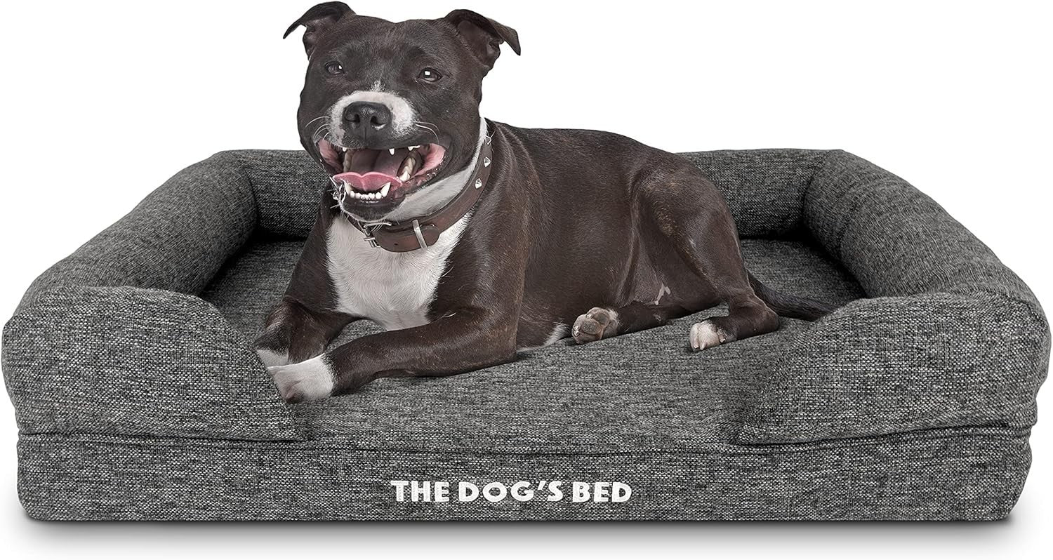 Medium Orthopedic Dog Bed Memory Foam Washable 77x60cm Grey