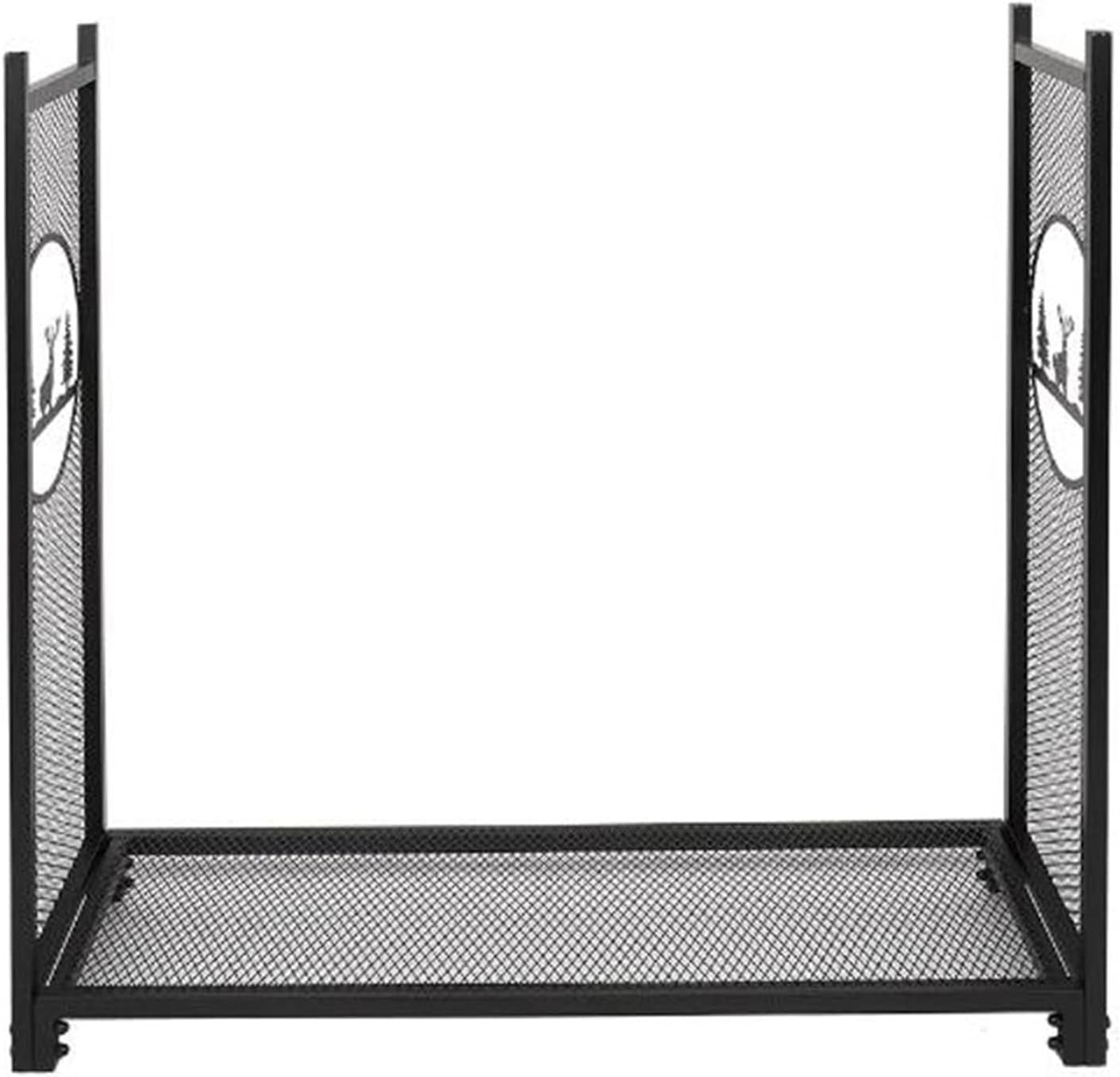 Heavy Duty Firewood Log Holder with Elk Design – Outdoor Indoor Rack 126x38x116c