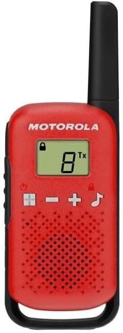 Portable Walkie Talkies PMR446 2 Way Radio LCD Screen 2 Pack Red