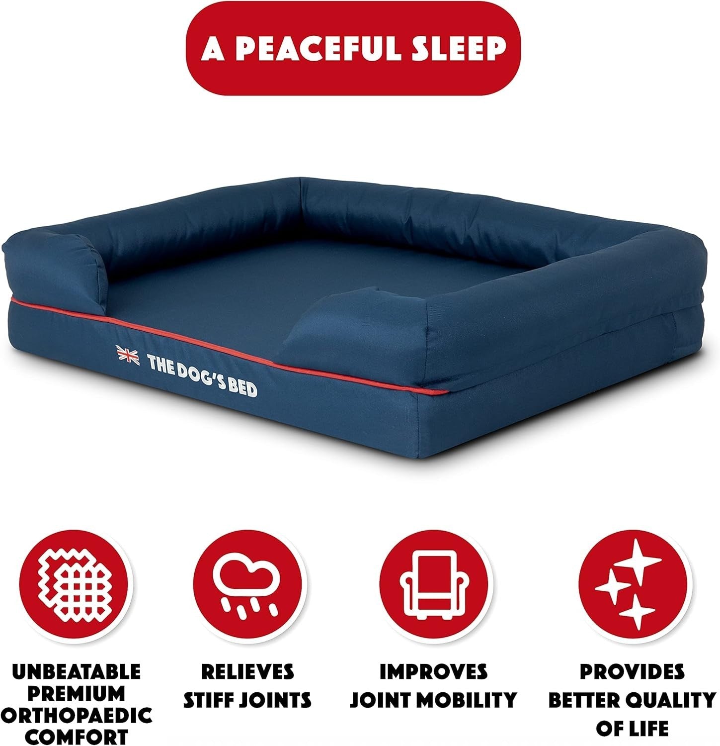 Orthopedic Memory Foam Dog Bed Medium Washable 77x60cm