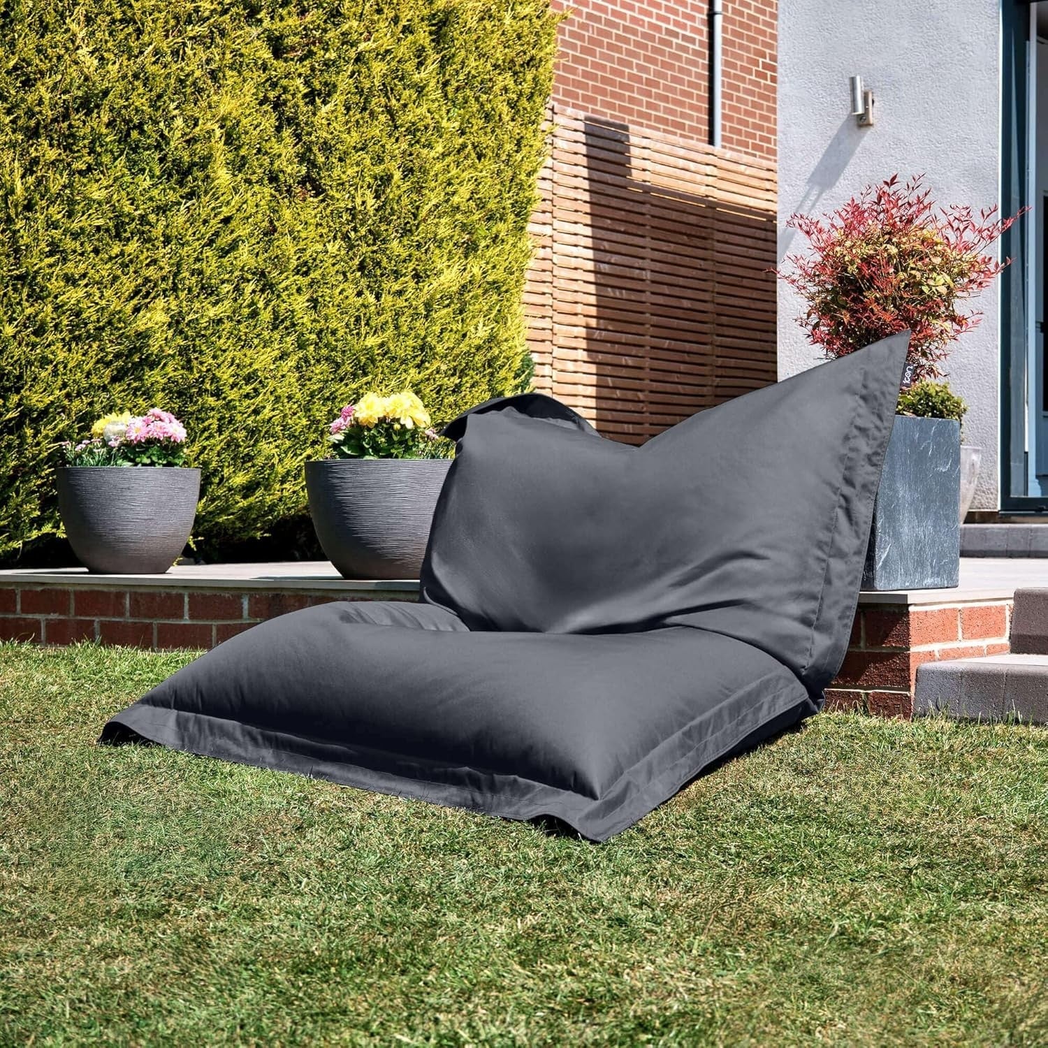 XXL Charcoal Grey Bean Bag Chair Outdoor Waterproof Garden Floor Lounger Seat