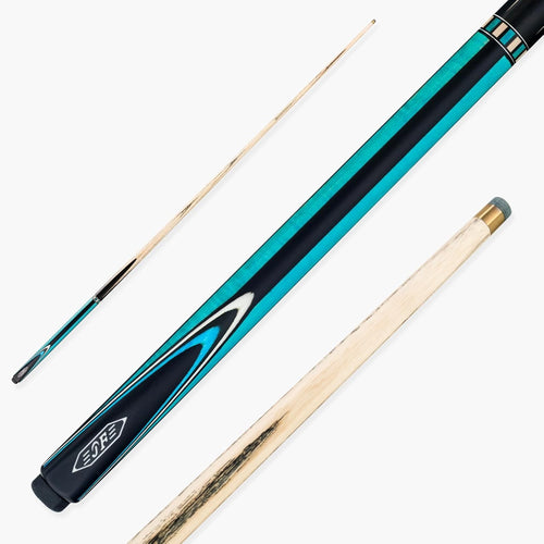 57in One Piece Ash Snooker Pool Cue 9.5mm Tip Ebony Butt 18oz