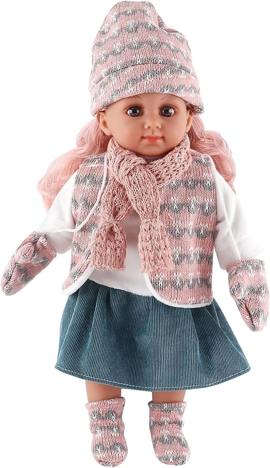 36cm Dress Up Baby Doll Set w Clothes Hair Accessories Kids Gift