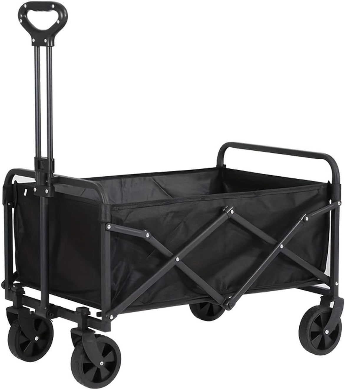 Black 100L Folding Festival Trolley Heavy Duty Camping Beach Wagon 330lbs