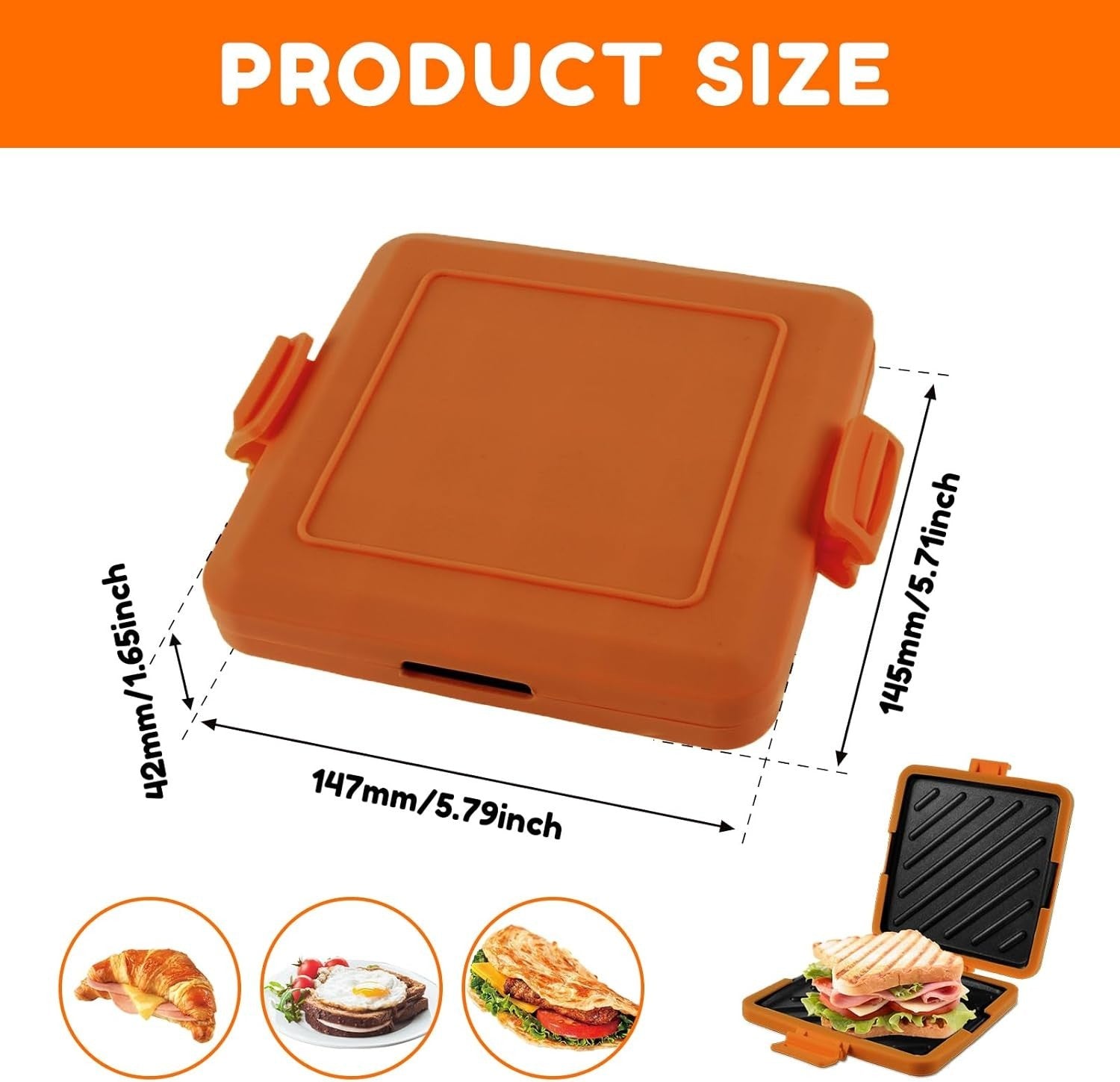 Microwave Silicone Toastie Maker Non Stick Removable Plate Sandwich Cooker