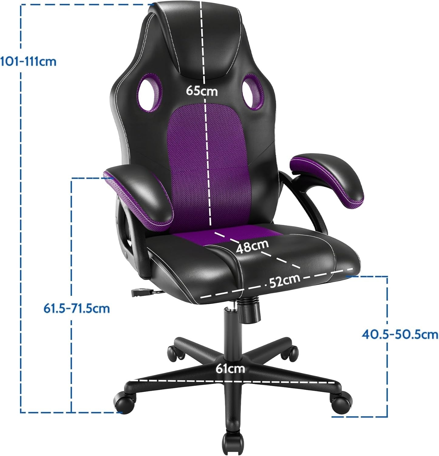 Ergonomic Office Gaming Chair High Back Mesh Lumbar Faux Leather