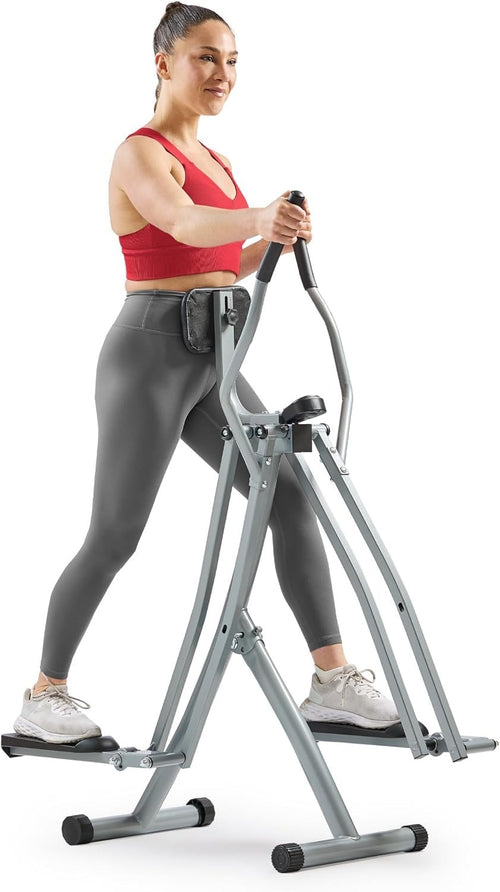 Compact 2-in-1 Upright Elliptical Cross Trainer Low-Impact Home Cardio Machine